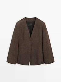 Veste sans revers 100% lin