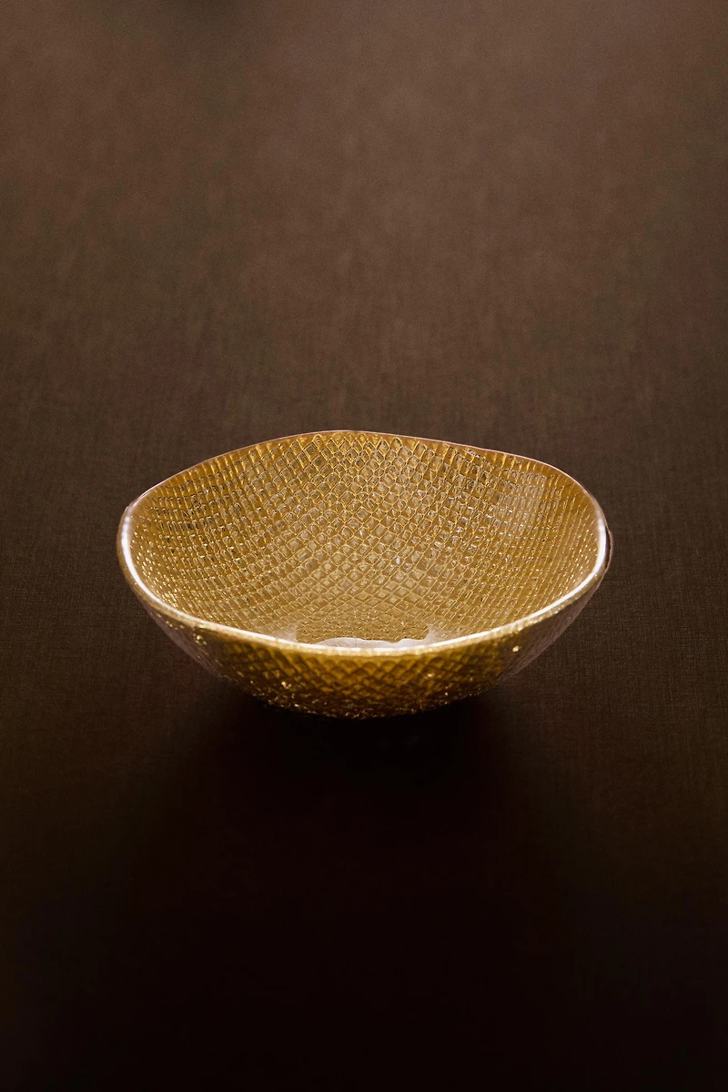 IRREGULAR GOLDEN GLASS BOWL