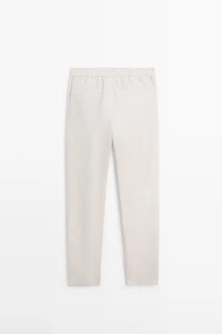 Linen jogger fit trousers