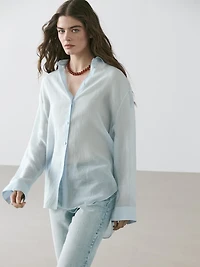 Flowing shirt with collar