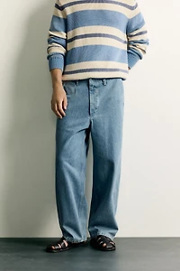 STRAIGHT FIT DENIM CHINO PANTS
