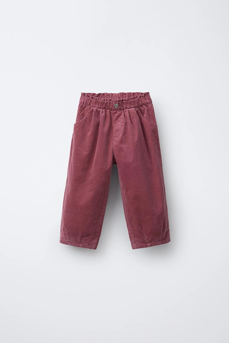 PANTALON BAGGY EN VELOURS CÔTELÉ FIN DOUBLÉ