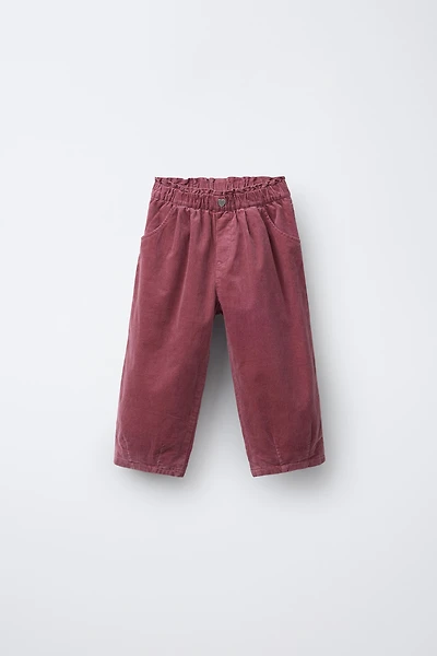 PANTALON BAGGY EN VELOURS CÔTELÉ FIN DOUBLÉ