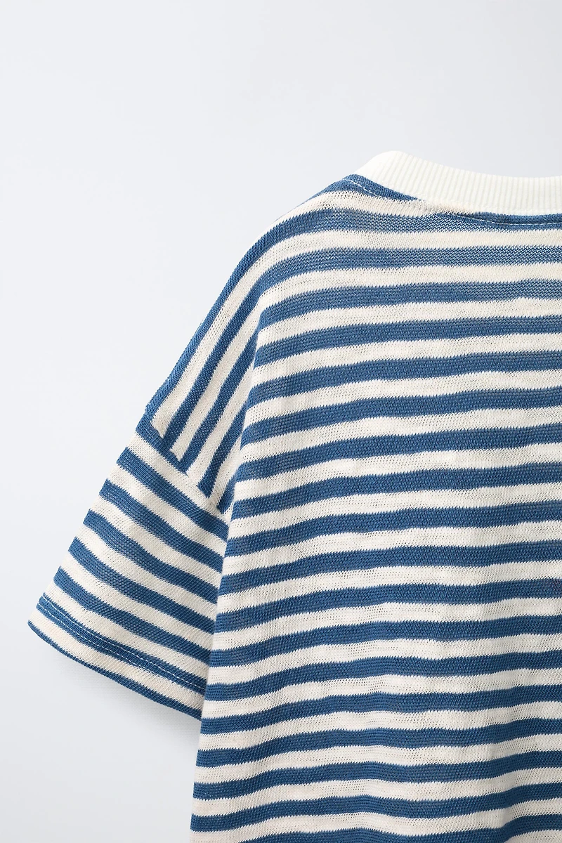 EMBROIDERED STRIPED T-SHIRT