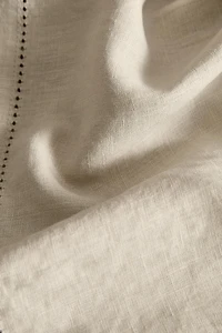 LINEN TABLECLOTH WITH FLORAL EMBROIDERY