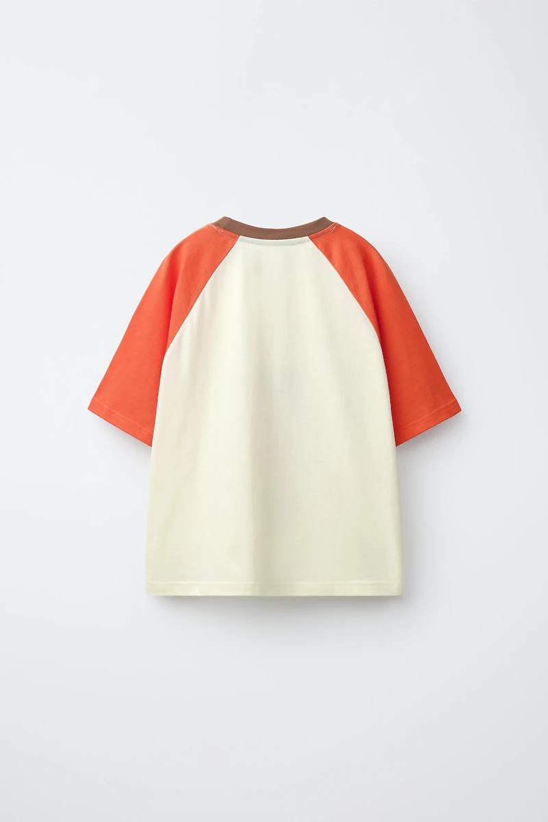 RAGLAN SLEEVE PRINTED T-SHIRT