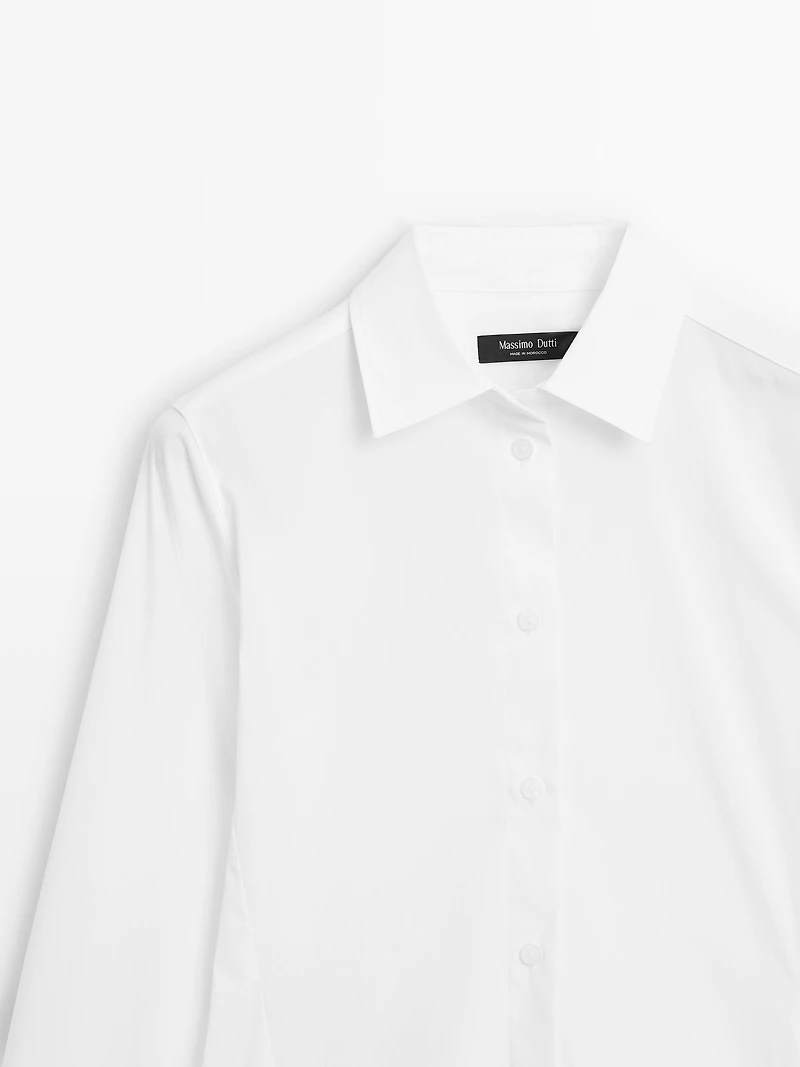 Chemisier stretch en coton mélangé
