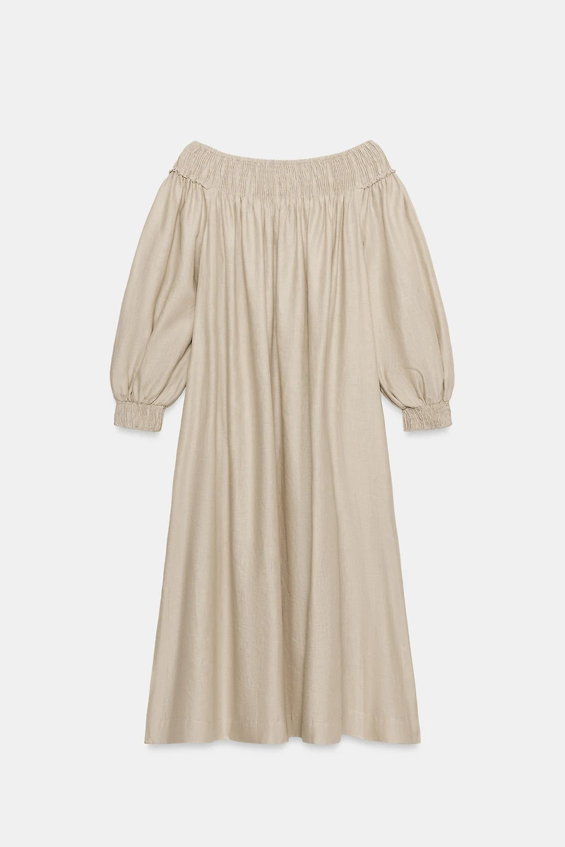 ZW COLLECTION LINEN BLEND MIDI DRESS