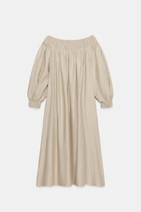 ZW COLLECTION LINEN BLEND MIDI DRESS