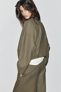 BLOUSON BOMBER DOUX À FERMETURE ÉCLAIR