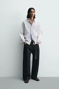 WASHED STRIPED RELAXED FIT SHIRT