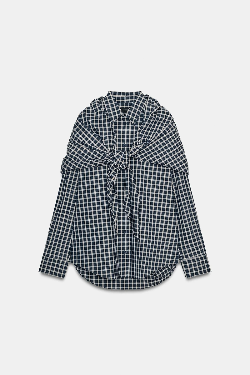 PLAID SHIRT WITH SCARF ZW COLLECTION
