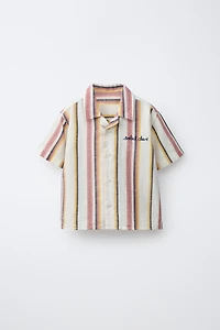 STRIPED COTTON LINEN SHIRT