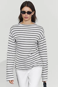 100% cotton striped knit sweater