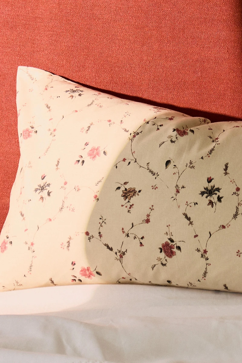 TAIE D’OREILLER COTON LIN FLEURS | KATHARINE POLE