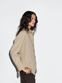 Long 100% cotton poplin shirt