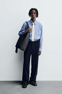 CHEMISE FLUIDE À RAYURES ET EFFET FROISSÉ
