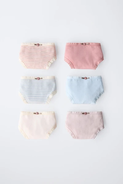 6-14 YEARS/ SIX-PACK OF FLORAL UNDERWEAR