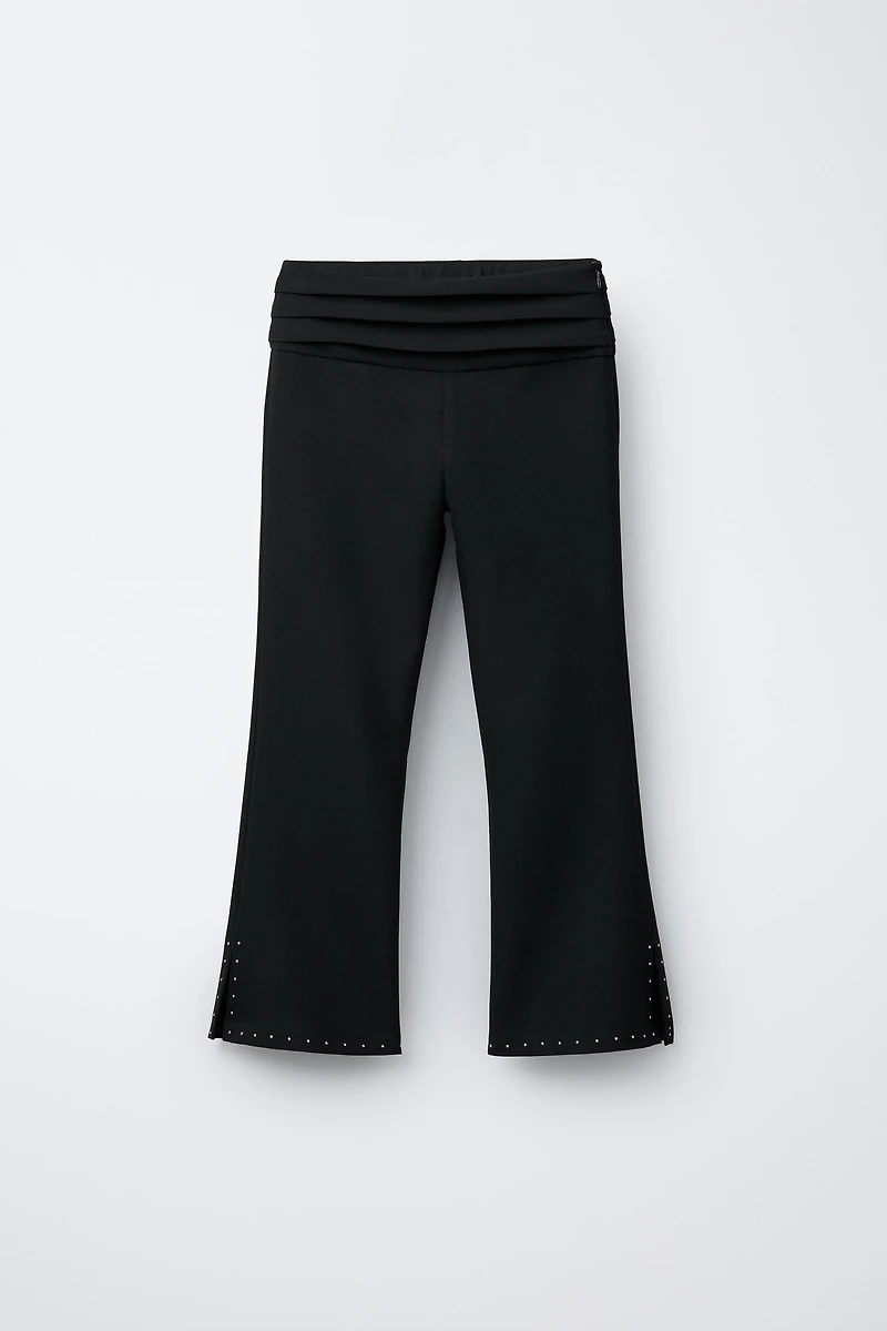 STUDDED FLARE PANTS