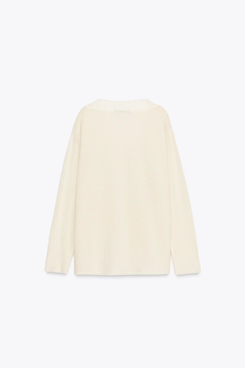PULL EN MAILLE DENTELLE AVEC LAINE