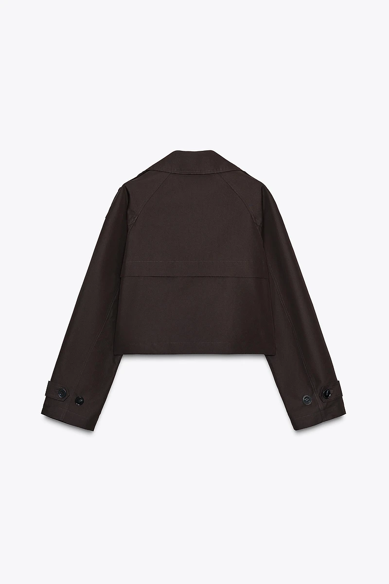 DOUBLE BREASTED SHORT TRENCH COAT