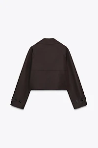 DOUBLE BREASTED SHORT TRENCH COAT