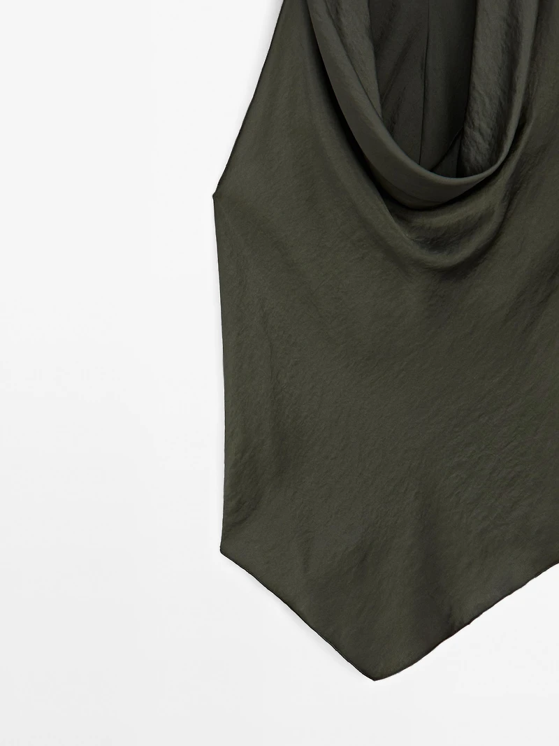 Draped halter top
