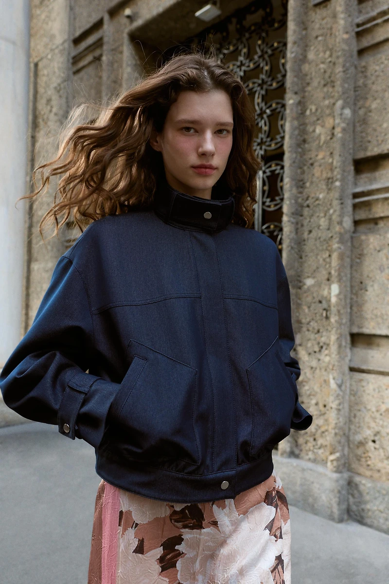 HIGH-COLLAR BOMBER JACKET