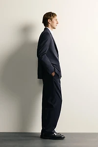REGULAR FIT 100% WOOL PINSTRIPE SUIT BLAZER