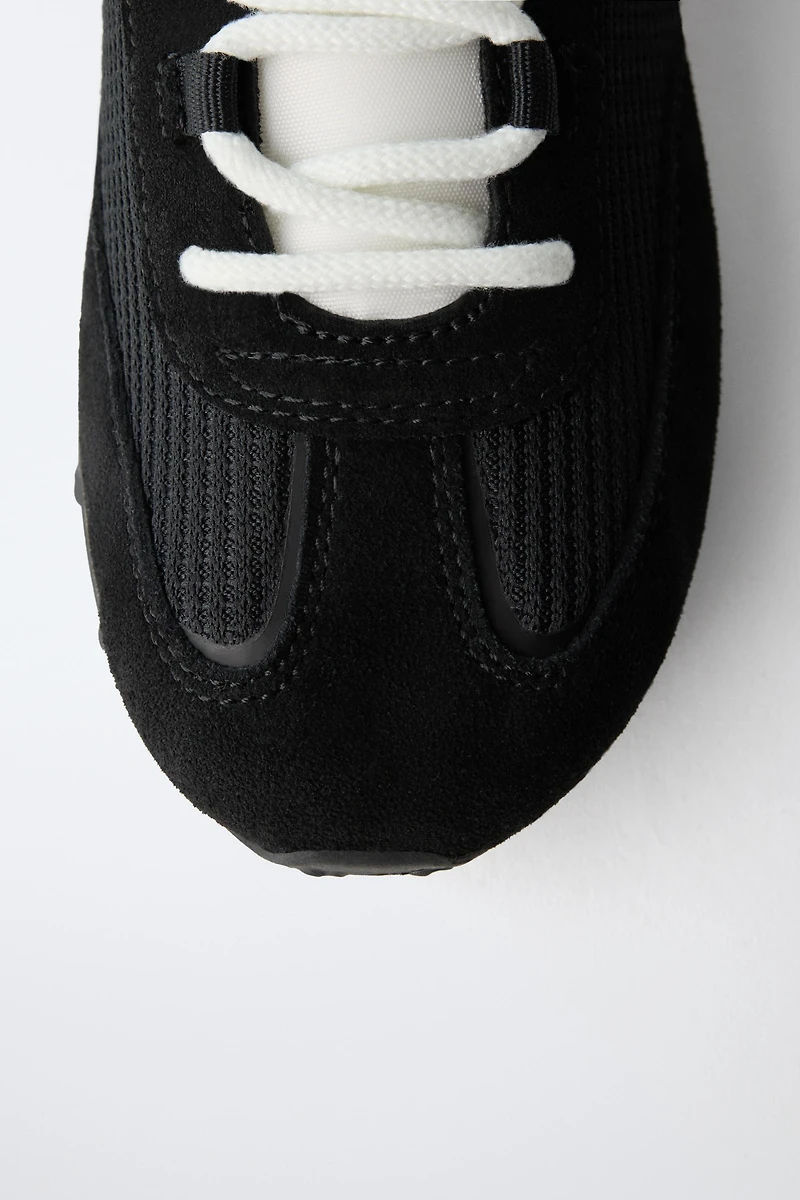BASKETS SPORT CROÛTE DE CUIR