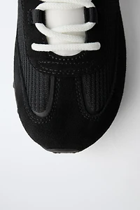 BASKETS SPORT CROÛTE DE CUIR
