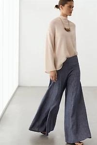 Pantalon palazzo avec plis
