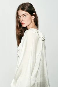 RUFFLED RUCHE BLOUSE
