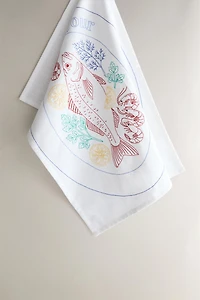 TORCHON CUISINE ASSIETTE POISSON