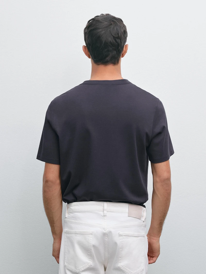 Short sleeve cotton blend T-shirt