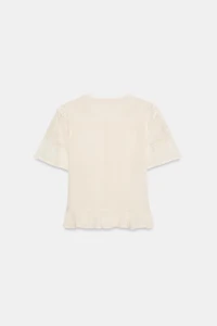 EMBROIDERED CAPE SLEEVE TOP