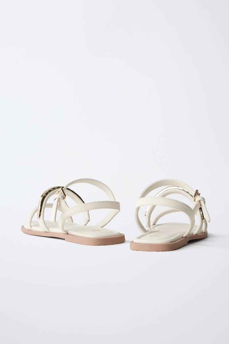 METALLIC STRAP SANDALS