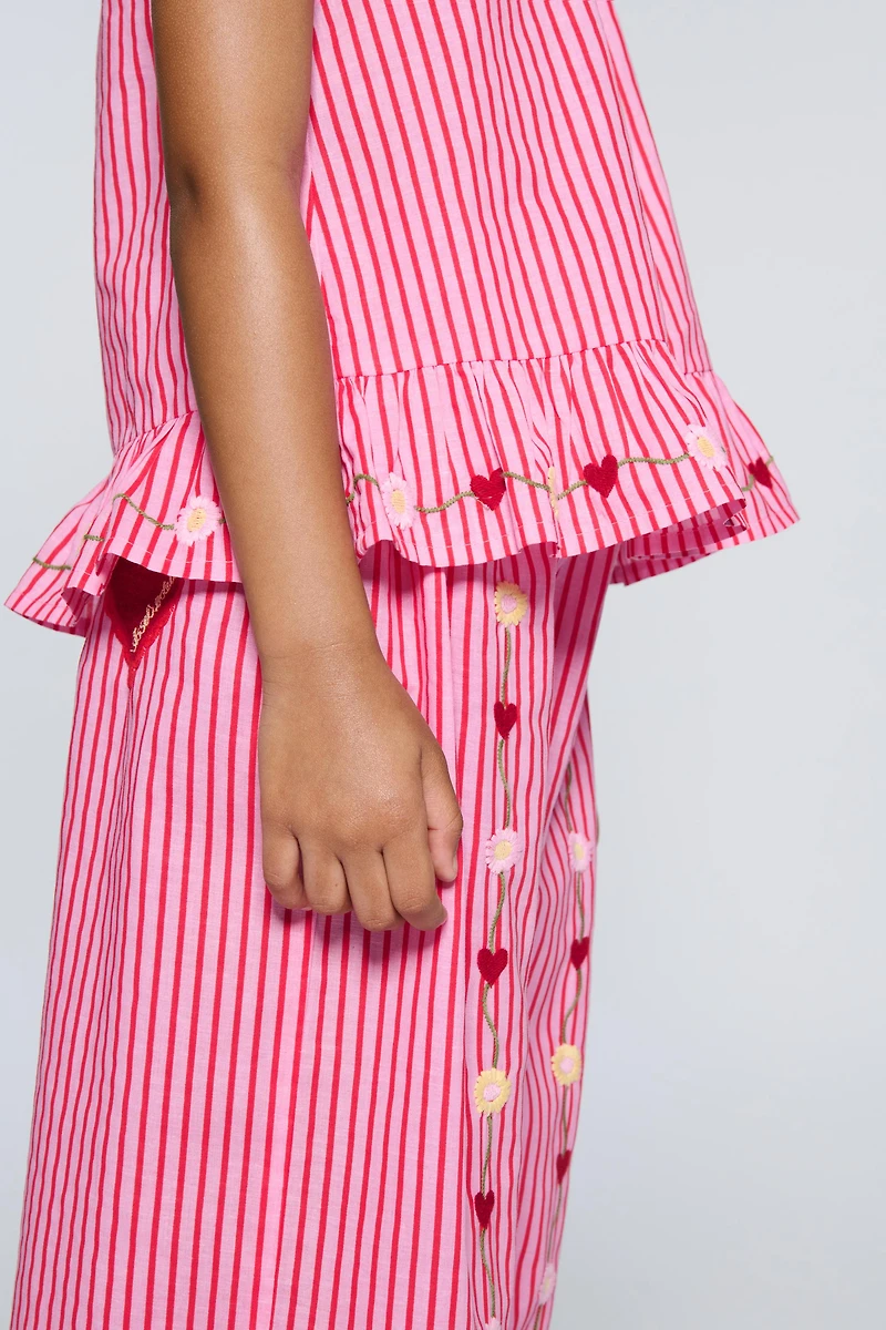 STRIPED EMBROIDERED PANTS SISSEL EDELBO X ZARA KIDS
