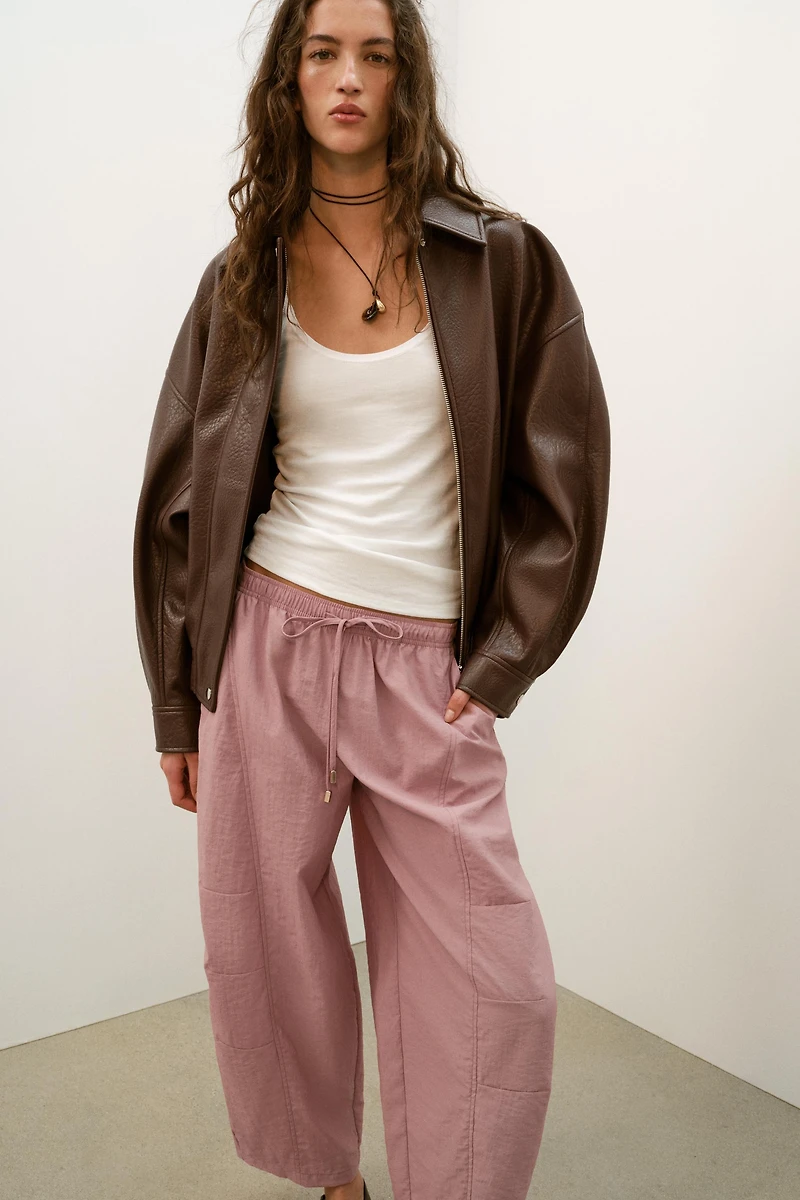 BARREL PANTS WITH ELASTIC WAIST