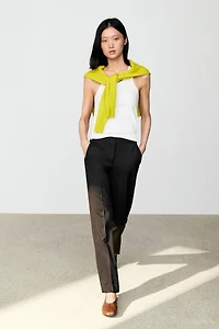 100% cold wool straight-leg pants