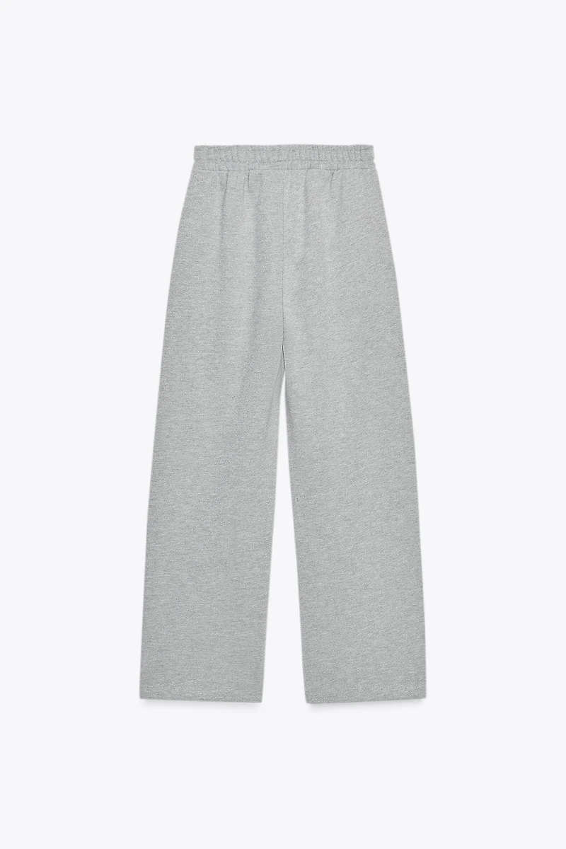 METALLIC THREAD FLEECE PANTS
