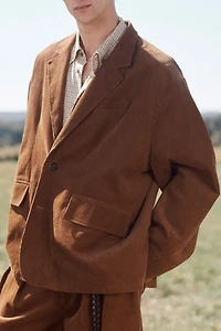 BLAZER RELAXED FIT EN VELOURS CÔTELÉ ÉDITION LIMITÉE