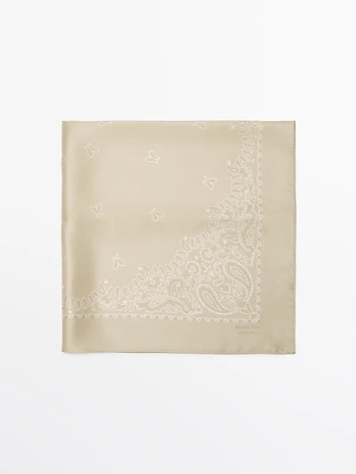 Bandana à imprimé cachemire 100 % soie