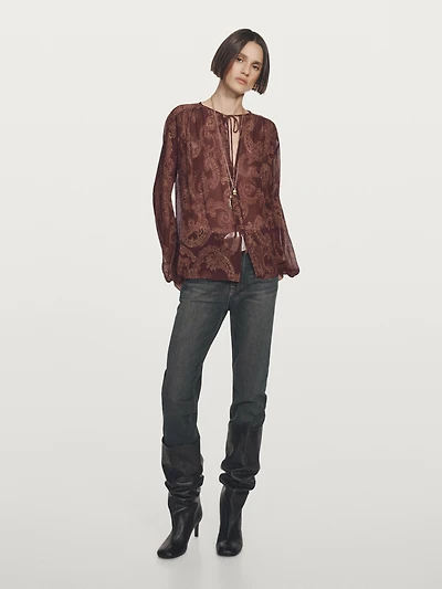 Chemisier fluide imprimé cachemire