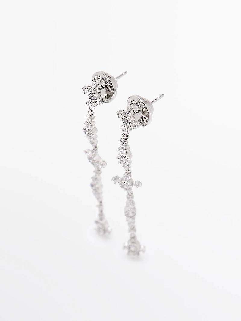 Rhinestone dangle earrings