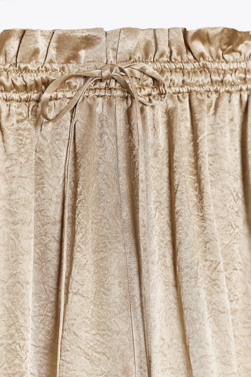 ZW COLLECTION SATIN WIDE LEG PANTS