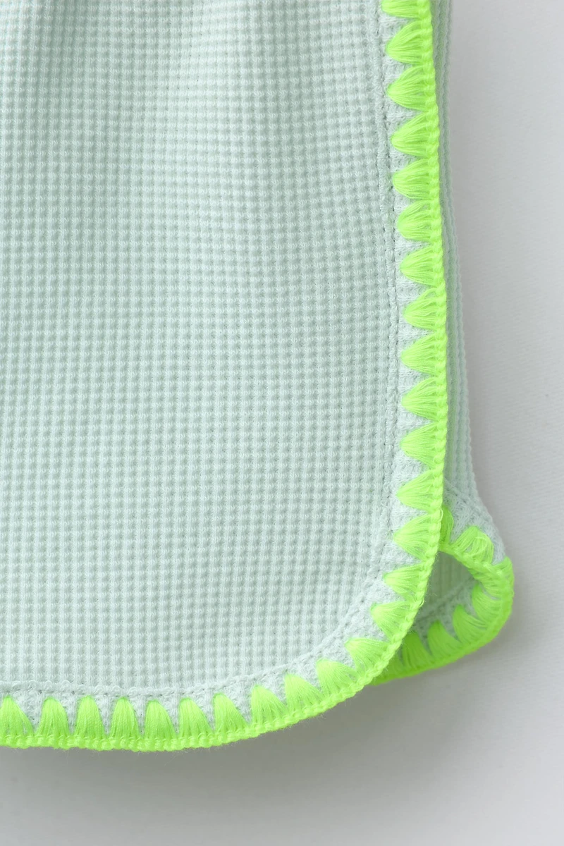 NEON CONTRAST WAFFLE SHORTS
