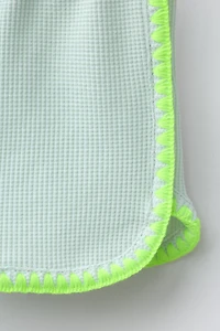 NEON CONTRAST WAFFLE SHORTS