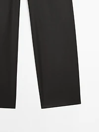 Flowing low-rise straight-leg trousers