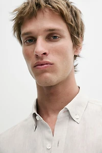 Regular fit 100% linen shirt